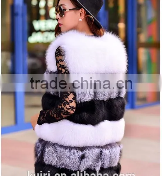 High Quality Hot Sales Type Whole Fox Fur Skin Long Multi Color Vest Winter Coat Warms photo-5