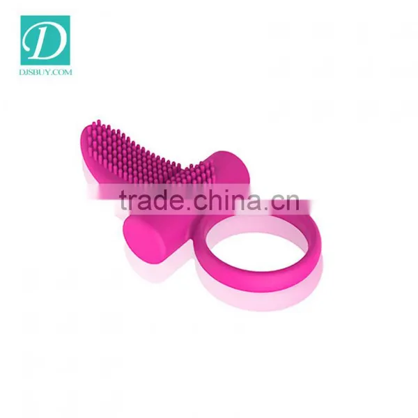 Couple Sex Toys Tongue Shape Vibrating Penis Ring With Clitoral Stimulator photo-3