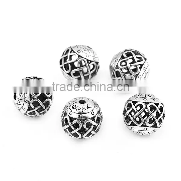 Zinc Based Alloy Spacer Beads Round Antique Silver Cross photo-3