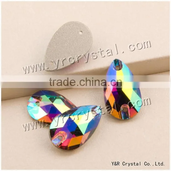 YR3230 Flatback Teardrop Rhinestones With Two Holes or Not photo-6