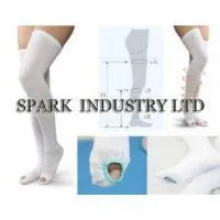 Thigh High Medical Anti Embolic Compression Stockings With Inspection Hole