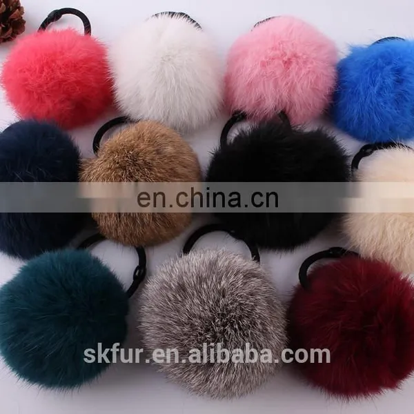 Factory Wholesale Baby Elastic Hair Rubber Bands With Fur Ball for Girls and Women
