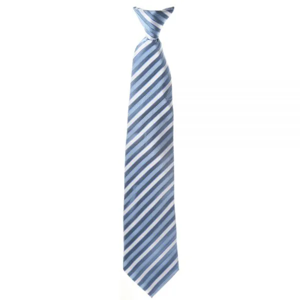 Striped White Mens Silk Necktie Extra Long Knit