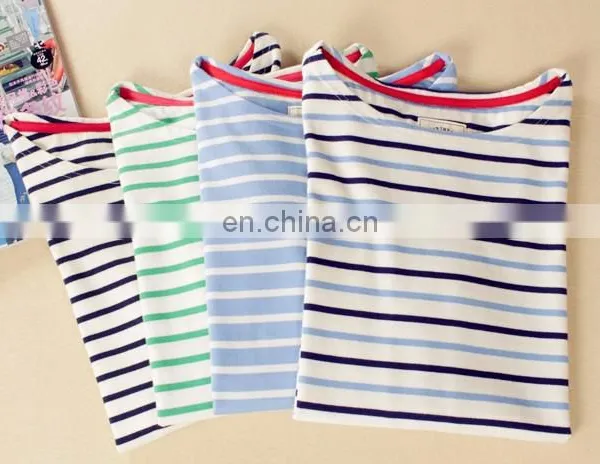 Top Grade Lady 3/4 Sleeves Blouse Design/lady Stripe Shirt photo-2