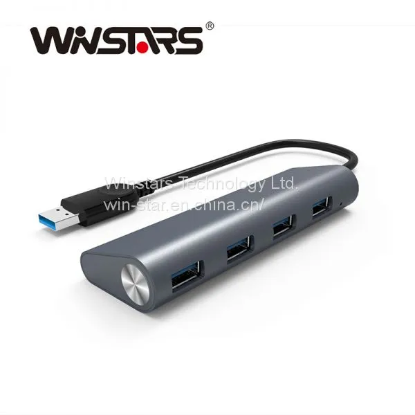 4 Ports USB 3.0 Hub Aluminum Design Multi-function USB Dock