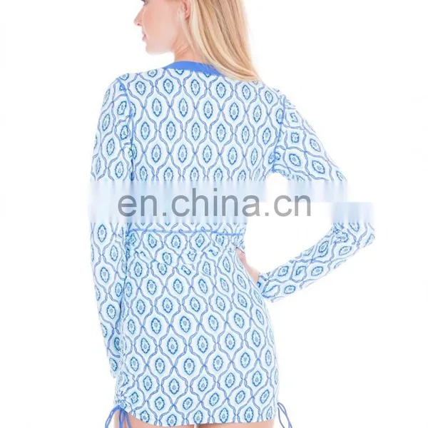2017 OEM China Supplier One Piece Dress Style Long Sleeve Rashguard With Zip For Women photo-3