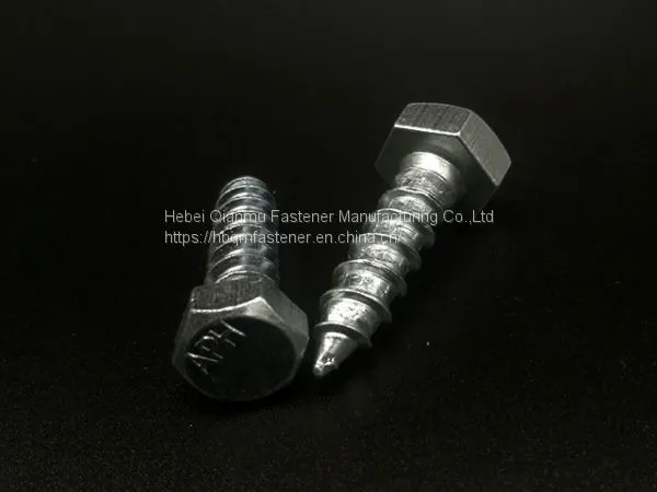 Superior Quality Wood Screw Zinc Plate Head China Handan DIN HEX HEAD WOOD SCREW