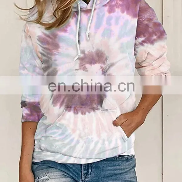 Autumn Womens Sweatshirt Hoodies Hooded Gradient Print Long Sleeve Tie Dyeing Pullover Sweatshirt Women Oversized Sudadera Mujer photo-2