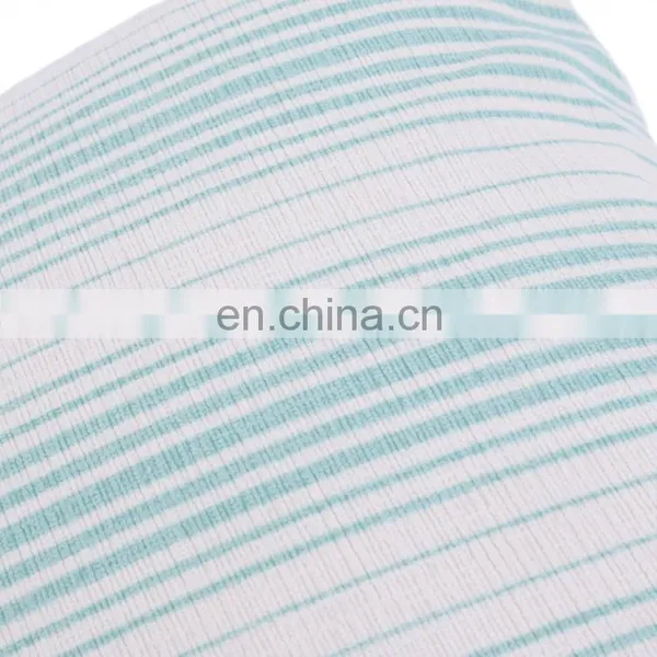 Decor White and Green Striped Poly Chenille Cushion Cover photo-2
