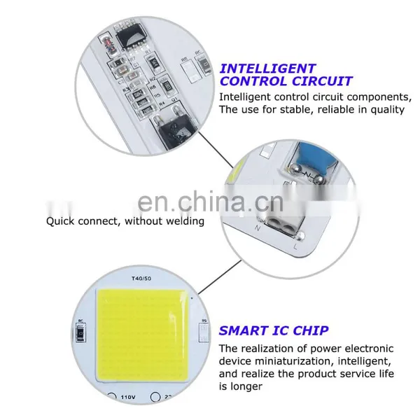 50W Driverless Cob Led Chips Applied to Spotlight Floodlight Mining Lamp Street Lamp Plant Grow Light photo-6