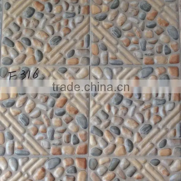 300x300mm 3D Inkjet Rain-flower Pebble Floor Ceramic Tile for Out Door Rustic Tile photo-2