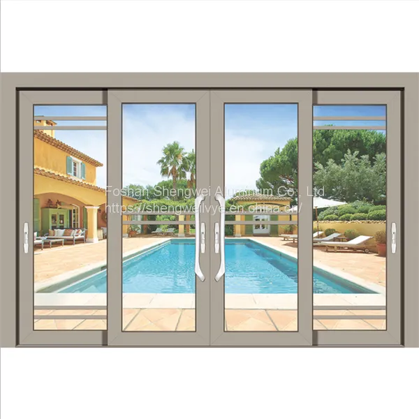 Factory Price Interior Residential Aluminum Frame Double Glass Entry Sliding Door photo-3