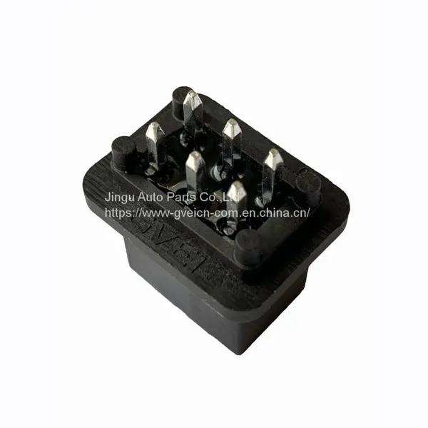 6 Pin Plastic Socket Connector Black Material PA66 Auto Terminal Connector for Automotive Application