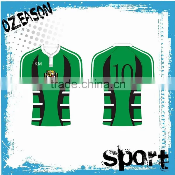 Hot Sale Custom Design Green Rugby Football Jersey From China Supplier's Choice photo-5