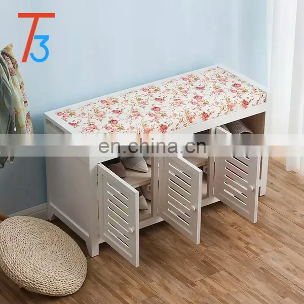 Wooden Storage Unit Bench Wicker Rattan Drawers Baskets Cushion Seat photo-3