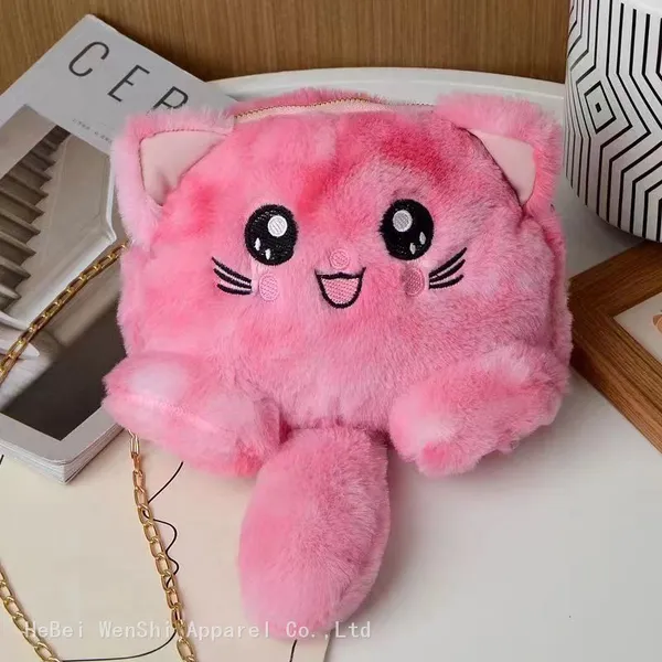 19Wholesale Plush Bag Cute One Shoulder Oblique Straddle Bag Animal Bag Super Cute Cat Bag photo-4