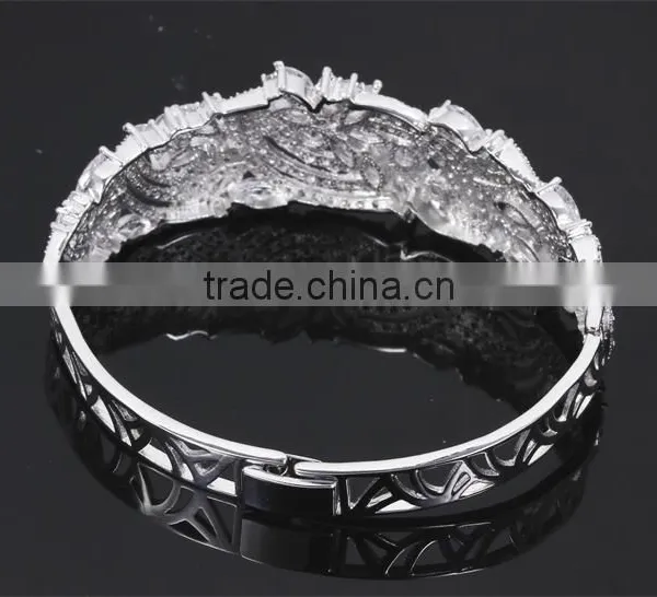New Model China Wholesale Rhodium Plated Cubic Zirconia Bridal Indian Jewelry Set photo-4