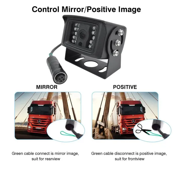 EnruigeOK 4Pin Rear View Backup Camera For Bus Truck Van RV HD IR Night Vision Waterproof photo-4