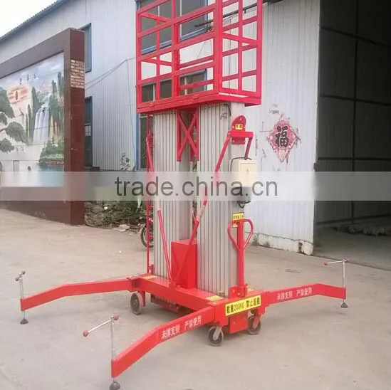 12m Mobile Hydraulic Two Mast Telescopic Aluminium Electric Lift/ Electric Ladder photo-3