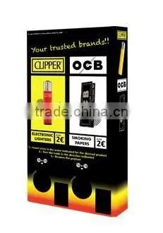 2 Columns Vending Machine for Rolling Paper and Lighters, OCB + Clipper