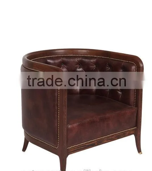 Modern Style Teak Solid Wood Sofa Designs With Leather Set photo-4
