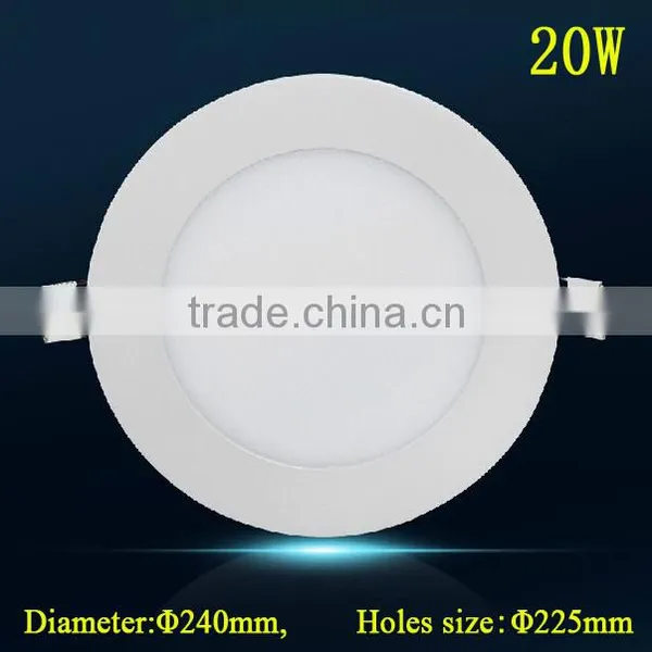 Ultra-thin LED panel lights 20w 1800LM Round Mini Dimmable LED Ceiling Light 225mm Hole Size