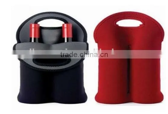 Two Wine Bottle Cooler Holder Neoprene photo-2