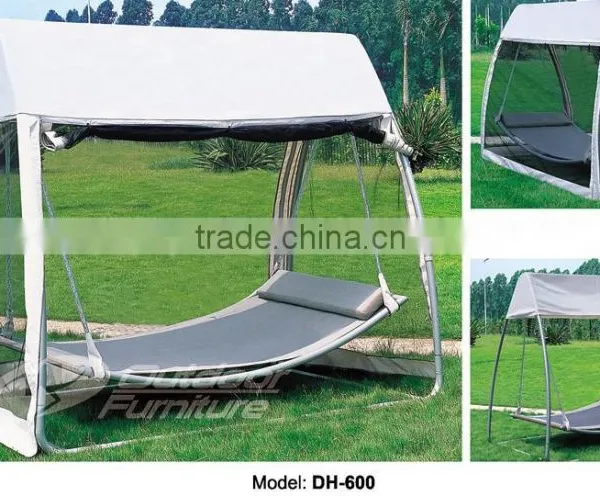 Patio Furniture Rattan Sun Lounger With Canopy