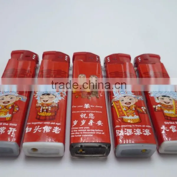 Red Printing Wrapped With Paper Refillable Lighter photo-2