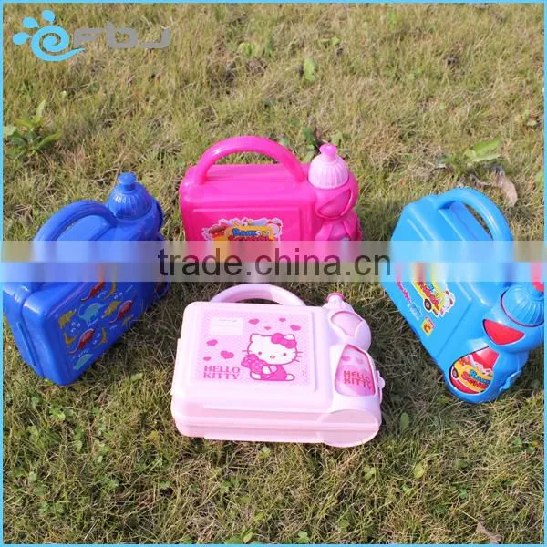 ~ Plastic Kids Double Microwave Lunch Box Food Container With Soup Cup photo-2