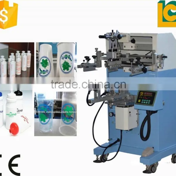 Plane/Cylinder /oval Screen Printing Machine Glass Cup Printing Machine With Rotary Table LC-PA-300E Quality Choice photo-3