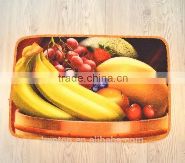 50*80cm Loop Pile Printing Carpet With Anti-slip Backing Latex/tpr Fluit Design Nylon Printing Mat photo-3