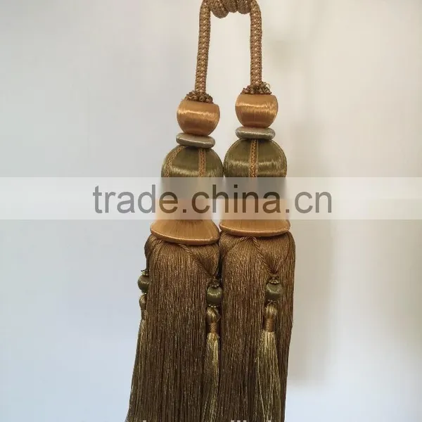 High Quality Wholesalers Curtain Accessory Polyester Material Tassel Trim Tieback for Home Decor