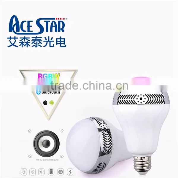 Multicolored E27 LED Smart Bulbs Speaker for Home