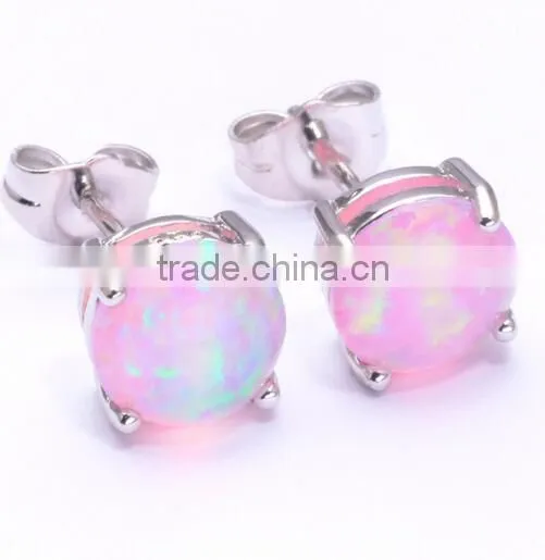 6mm 8mm Fancy Synthetic Blue Opal Earring Stud,925 Sterling Silver Fancy Stud Earring With Blue Opal Quality Choice photo-3