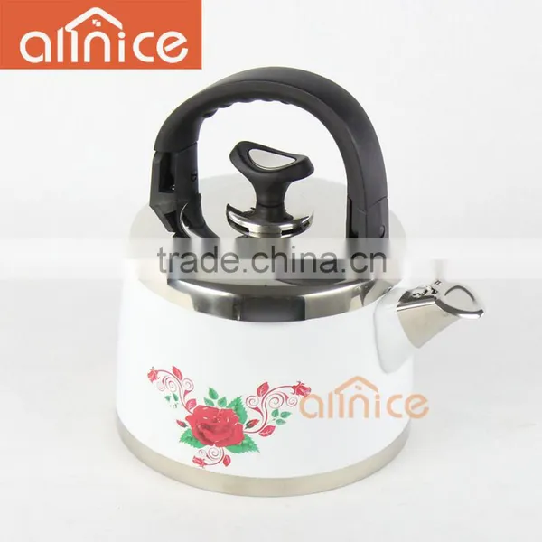 Customised Any Color Like White/purple New Design Color Painting 4L/5L Kettle With Flower Applique photo-4