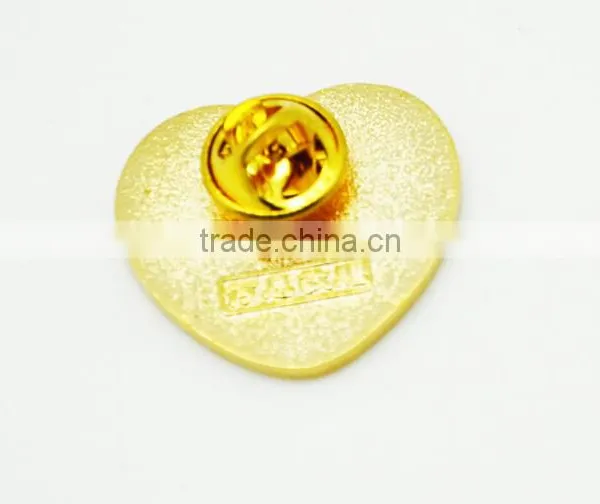 Customized Heart Shaped Gold Plated Lapel Pins photo-3