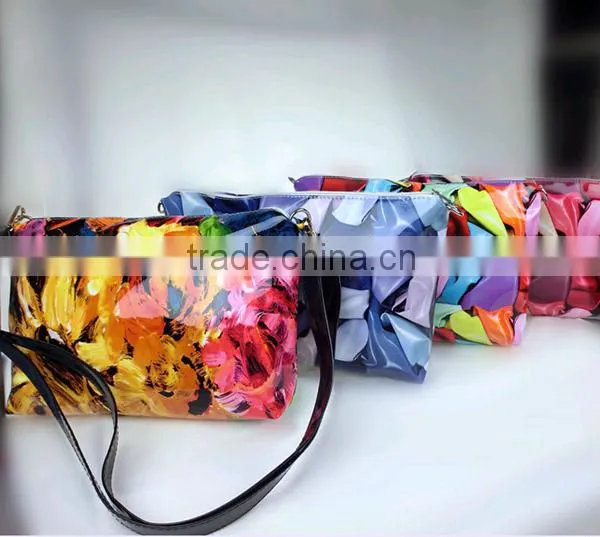 2015 Summer Tide Girl New Style Sugar Jelly Transparent Shoulder Bag With Printing Flower Bag in Bag photo-5