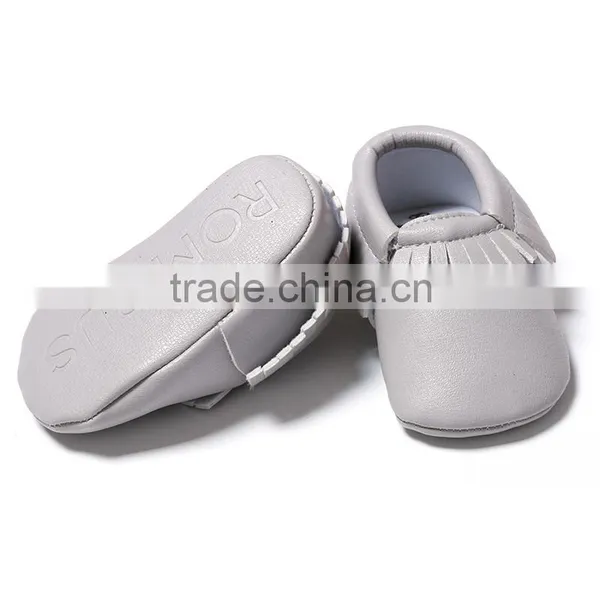 2016 Hot Sale Solid Color Children Shoes PU Baby Plain Shoes photo-5