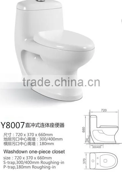 Y8007 CERAMIC SANITAREY WARE TOILET BATHROOM TOILET WHICT INDIA TOILET WASHDOWN TOILET S-TRAP photo-2