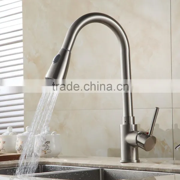 Professional Manufacture Satin Nickel Kitchen Faucet photo-2