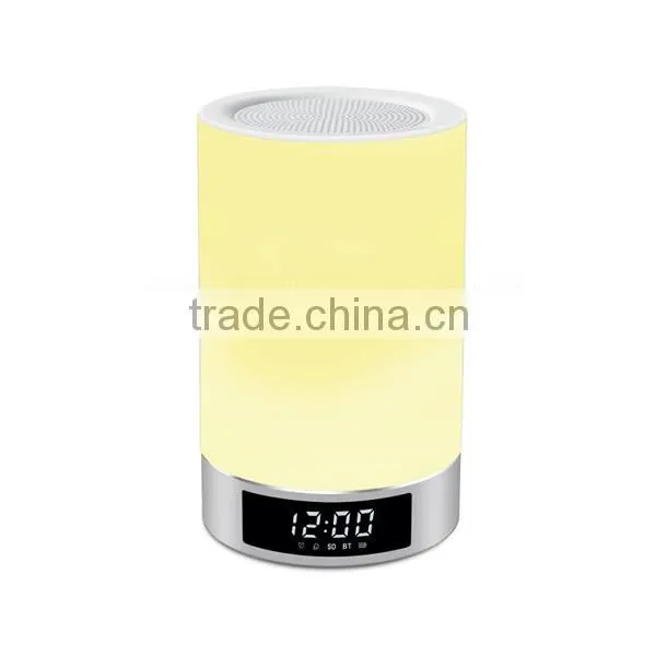 Touch Dimmable RGB Lamp Portable Bluetooth Speaker Timer Clock