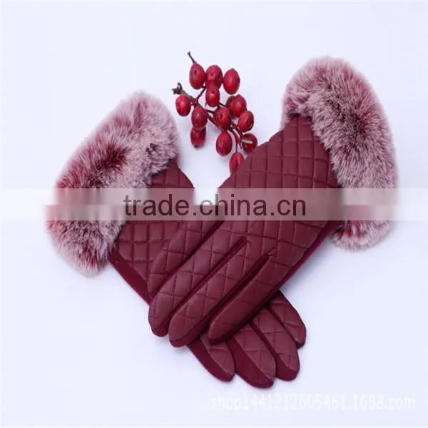 2016 China Hot Sale Black/Brown/Red Tight PU Leather Cycling Hand Gloves photo-5