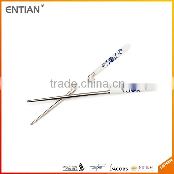 Hot Sale Promotional Ceramic Handle Stainless Steel Chopsticks photo-3