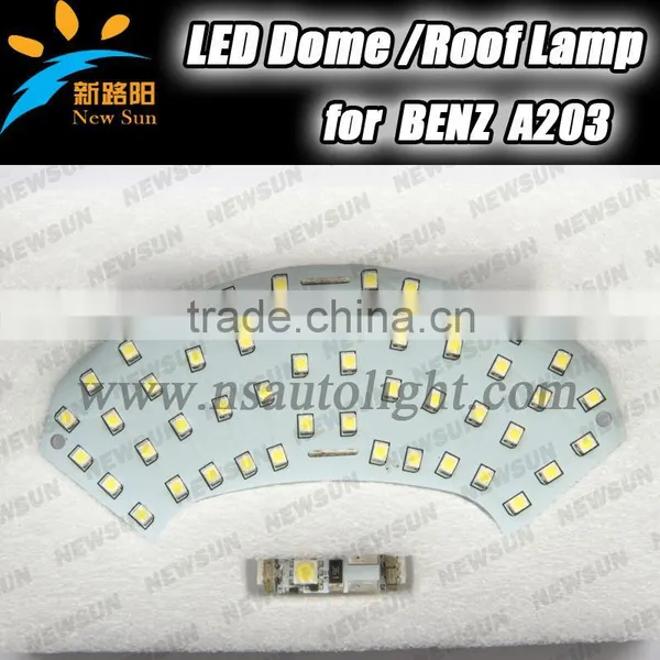 2014 New Automobile Led Dome Lights for BENZ A203 LED 48 Led Smd Car Interior Dome Light Reading Light 12V With 2pcs T10 Leds
