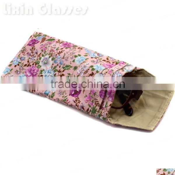 New Hot Selling Soft Cloth Bag Sunglasses Glasses Pouches Pink Blue Flower Eyewear Accessories Mobile Phone Bag 90*180mm BDH03D photo-2
