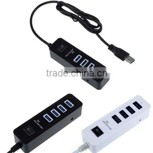 Hot Products Usb3.0 4 Por Hub, 4 Port Usb 3.0 Hub From Usb Hub Suppliers With a Switch of Black and White Plastic photo-2
