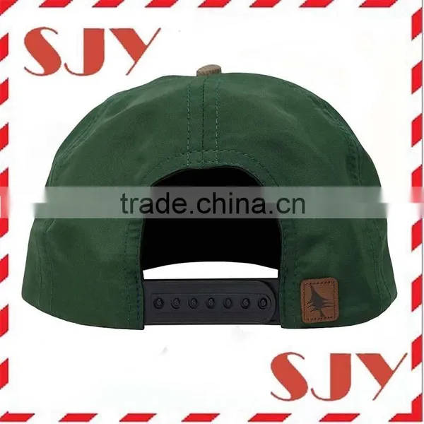 Custom 5 Panel Flat Short Brim Snapback Hat With Suede Brim photo-6