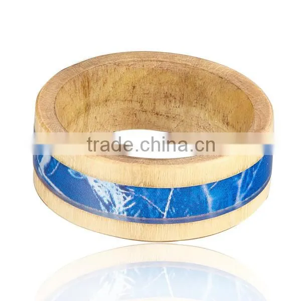 Real Wood Ring, Wood Ring With Camouflage Inlay photo-3