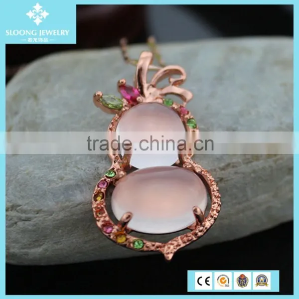 Cute Calabash Shape Gemstone Point Pendant Jewelry for Necklace photo-3